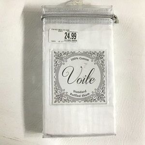 Voile Standard Ruffled Sham, Ivory